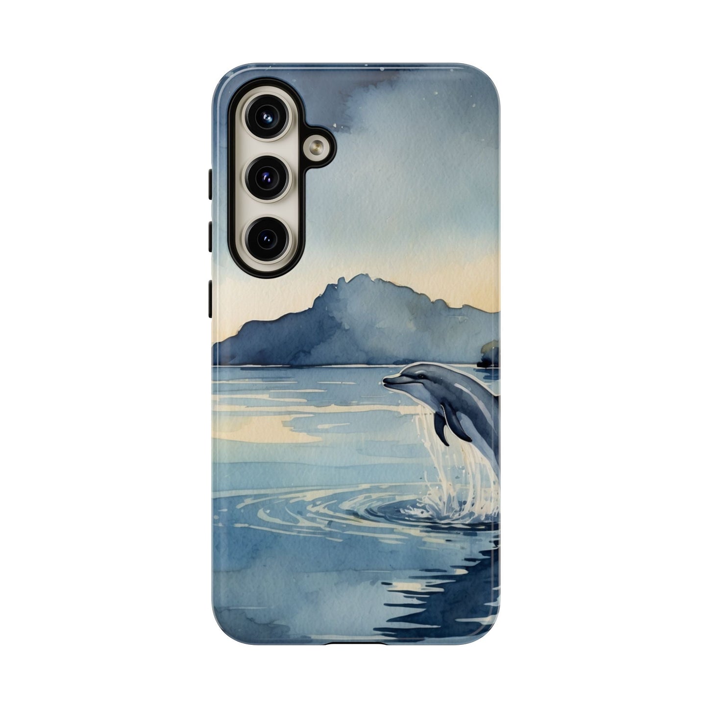 Moonlit Dolphin Watercolor Samsung Galaxy Case - BOGO Cases
