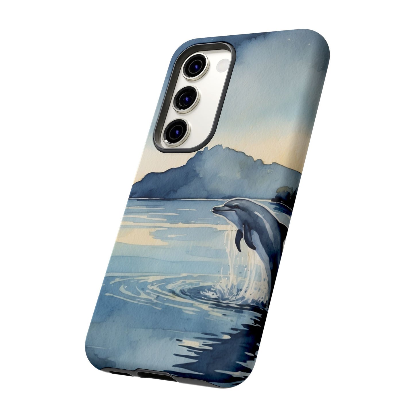 Moonlit Dolphin Watercolor Samsung Galaxy Case - BOGO Cases