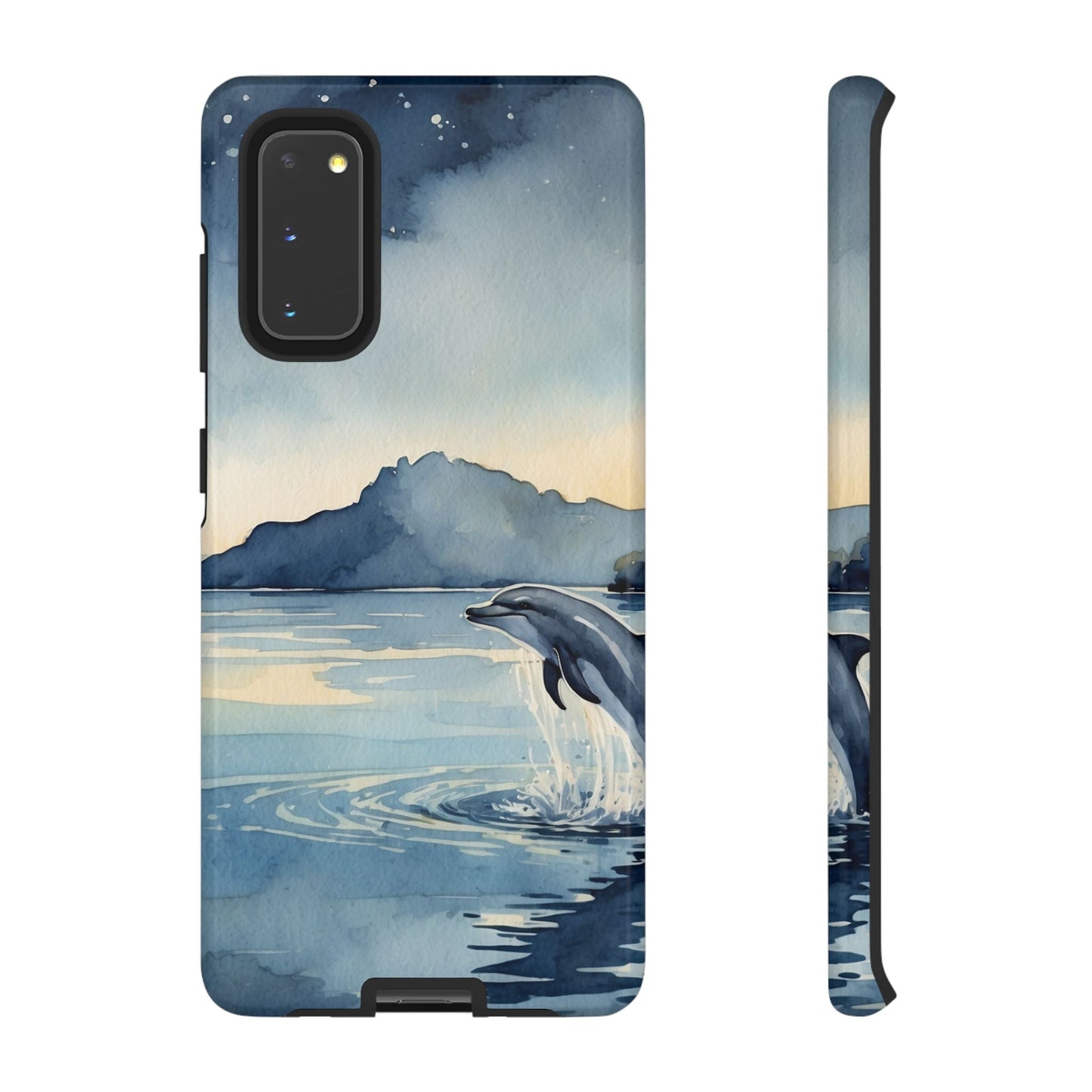 Moonlit Dolphin Watercolor Samsung Galaxy Case - BOGO Cases