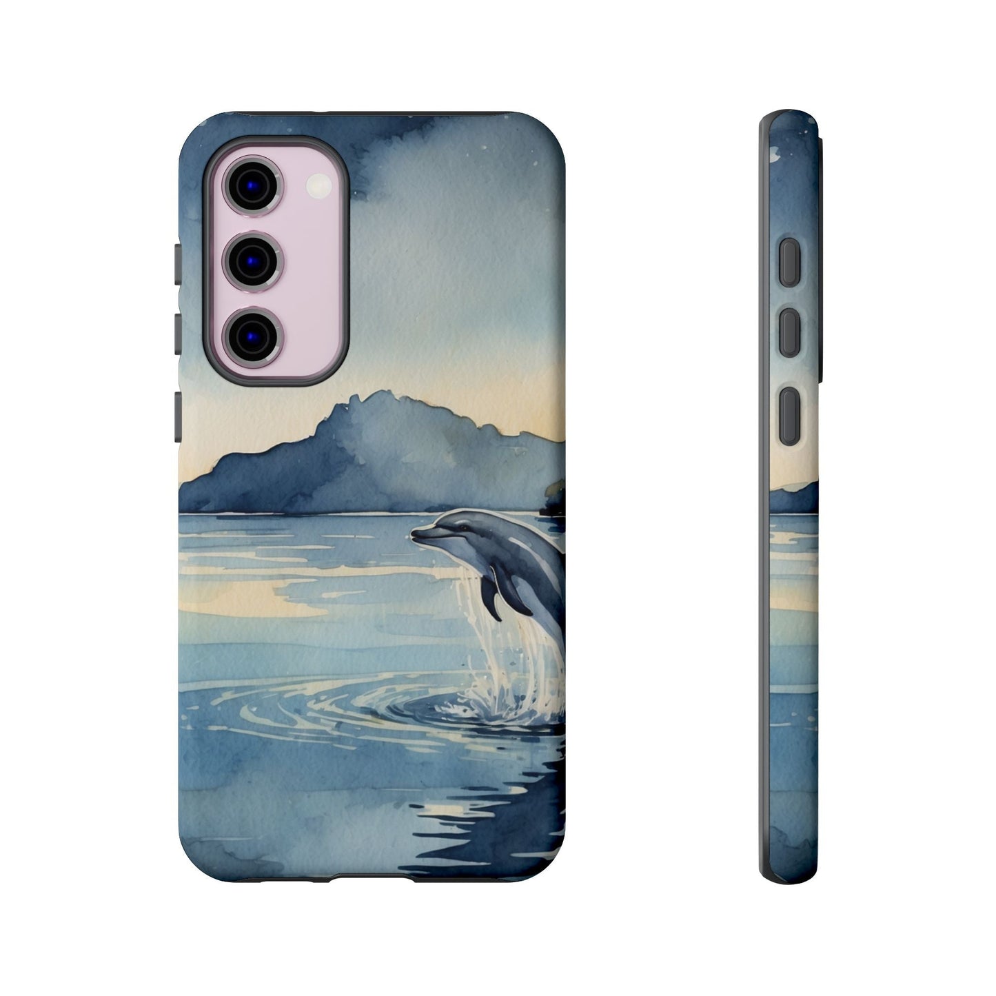 Moonlit Dolphin Watercolor Samsung Galaxy Case - BOGO Cases