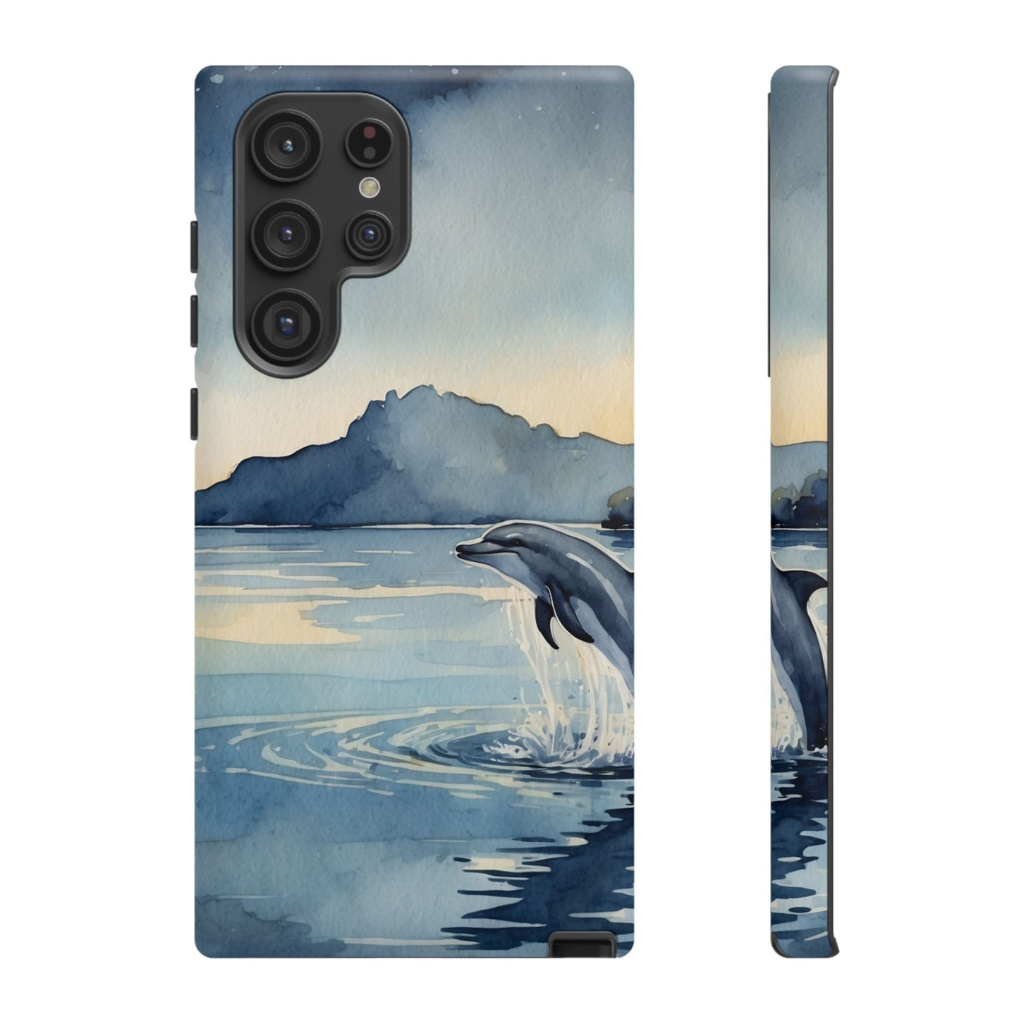 Moonlit Dolphin Watercolor Samsung Galaxy Case - BOGO Cases