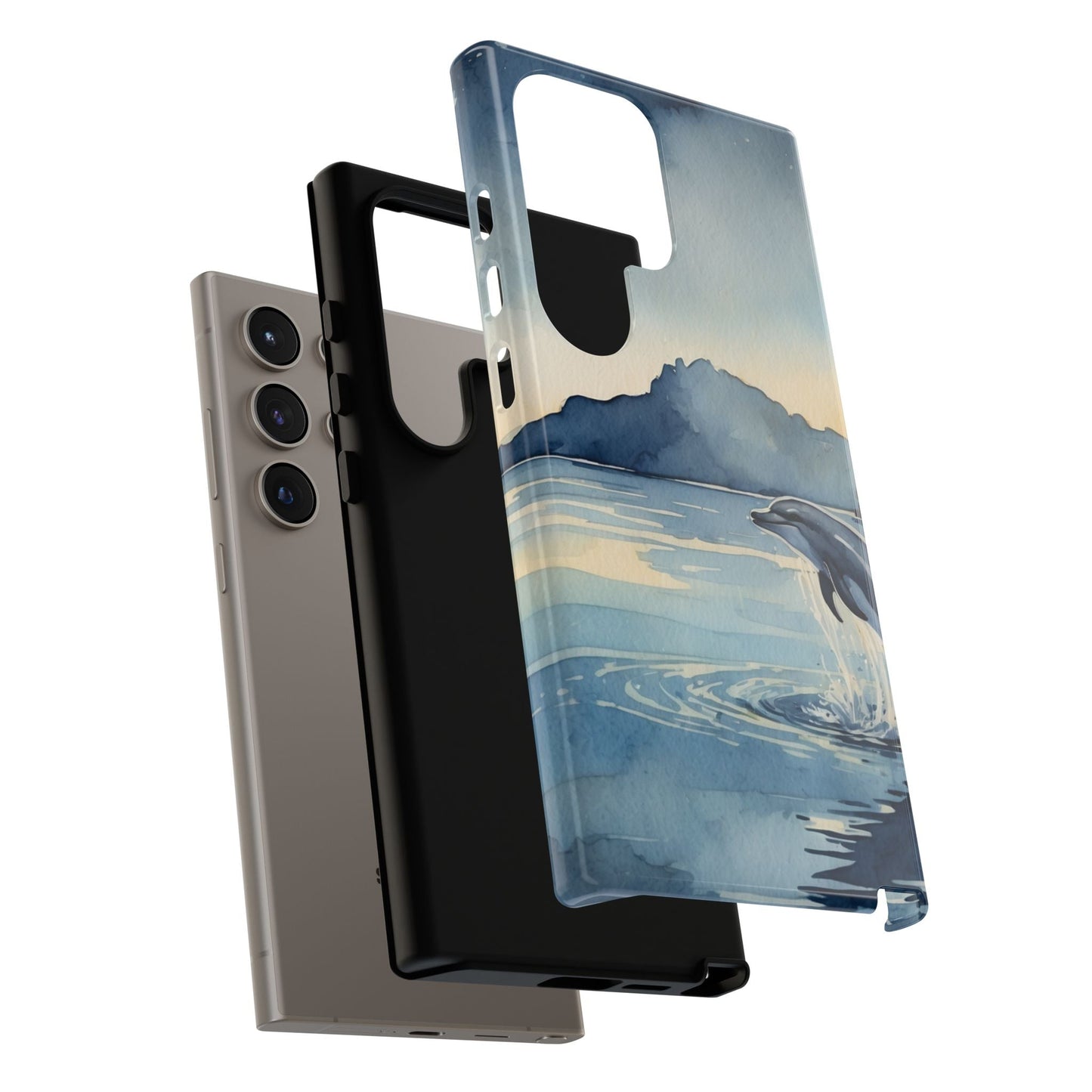 Moonlit Dolphin Watercolor Samsung Galaxy Case - BOGO Cases