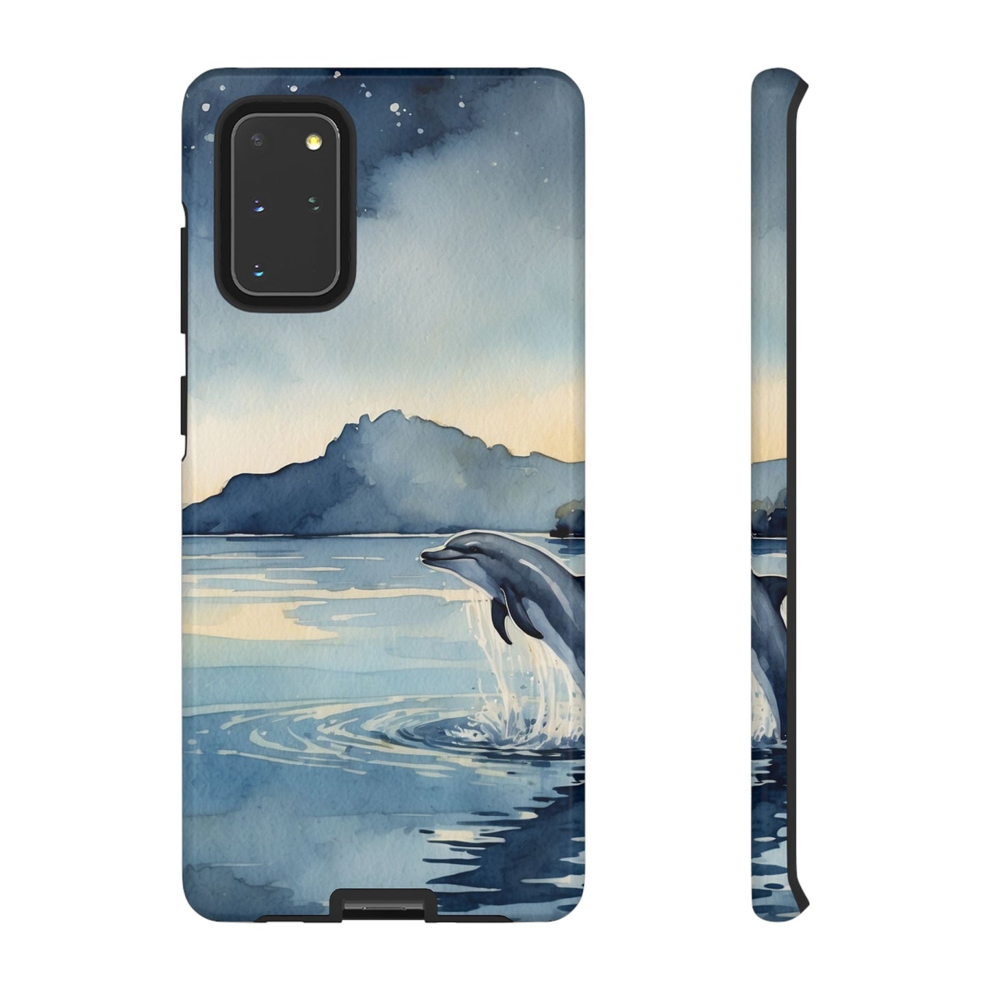 Moonlit Dolphin Watercolor Samsung Galaxy Case - BOGO Cases