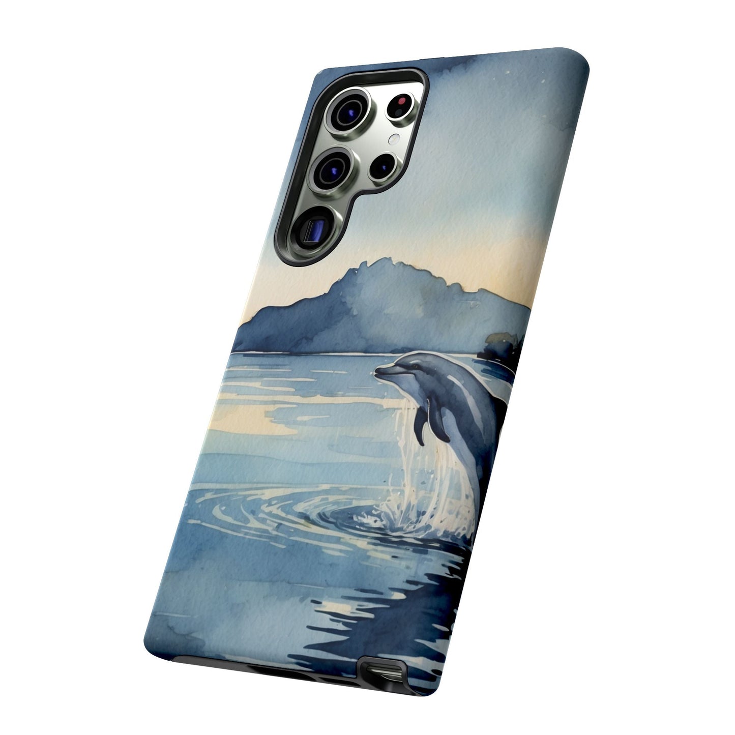 Moonlit Dolphin Watercolor Samsung Galaxy Case - BOGO Cases