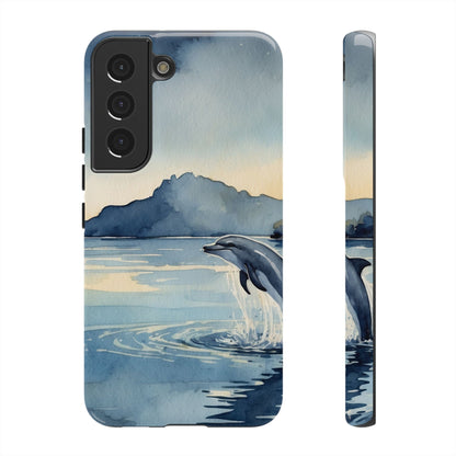 Moonlit Dolphin Watercolor Samsung Galaxy Case - BOGO Cases