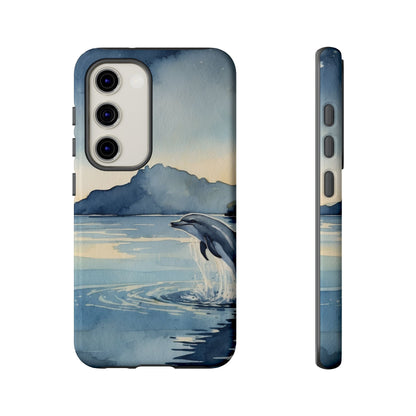Moonlit Dolphin Watercolor Samsung Galaxy Case - BOGO Cases
