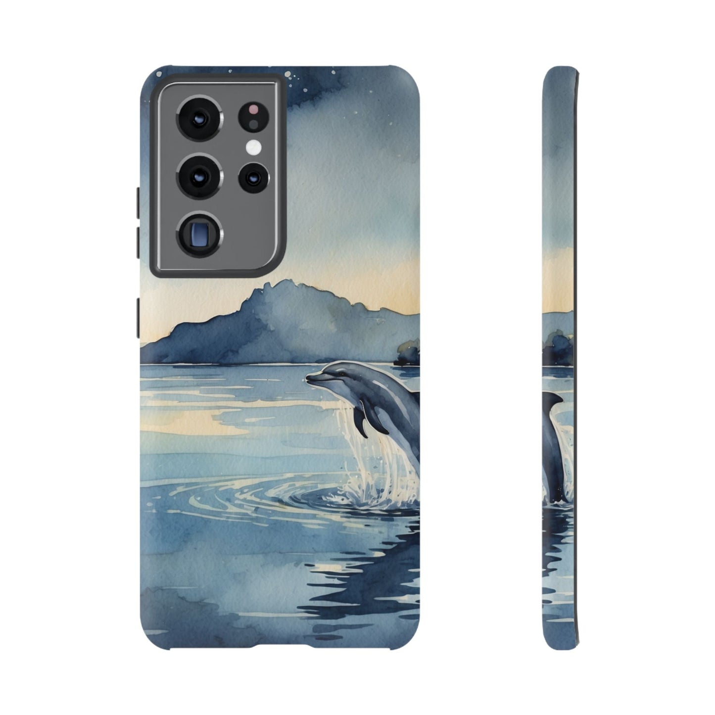Moonlit Dolphin Watercolor Samsung Galaxy Case - BOGO Cases