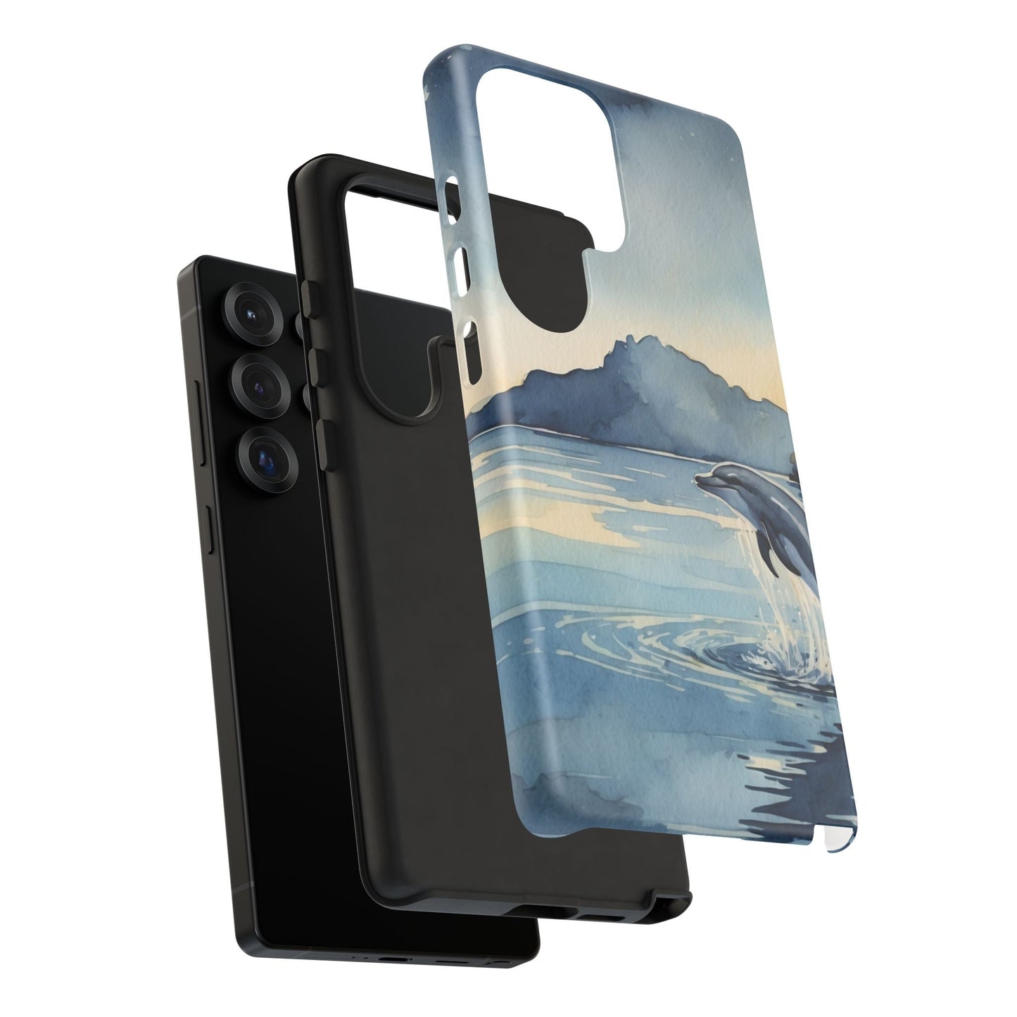 Moonlit Dolphin Watercolor Samsung Galaxy Case - BOGO Cases