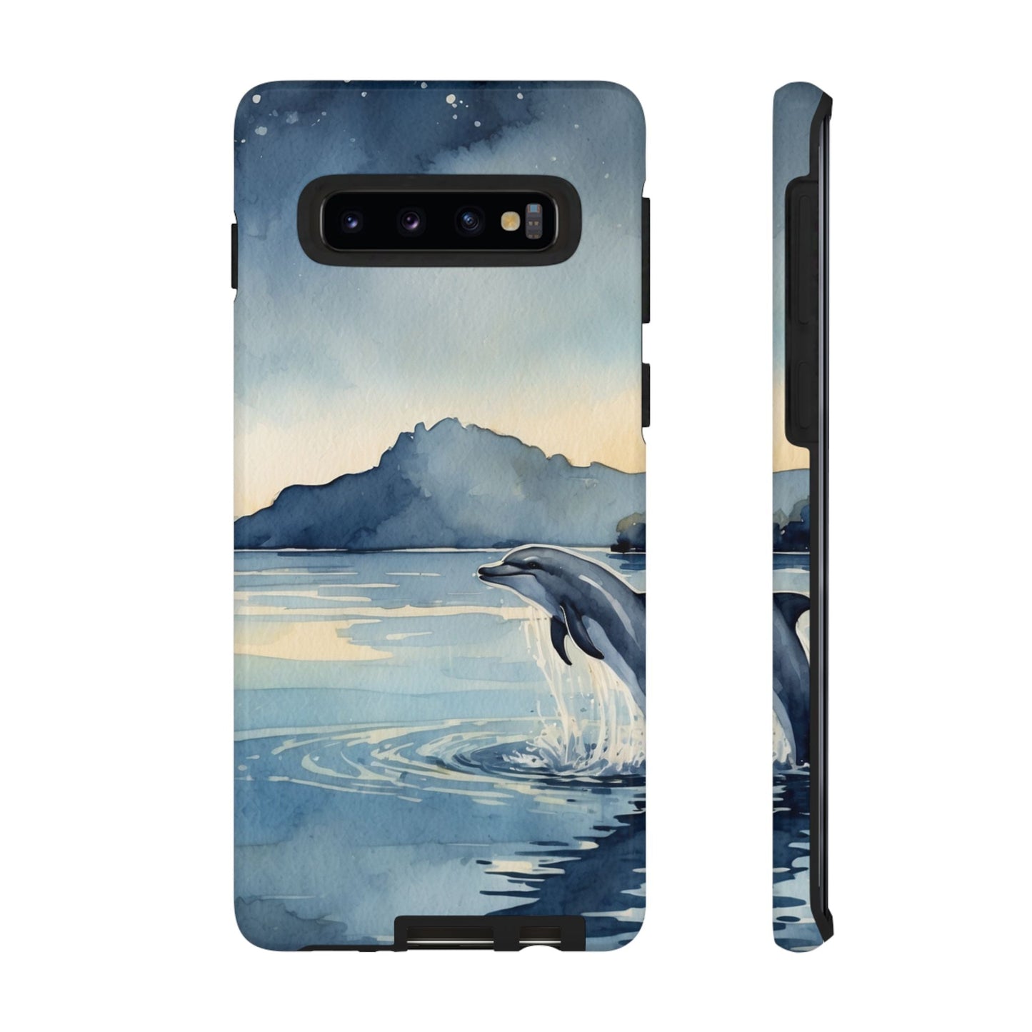 Moonlit Dolphin Watercolor Samsung Galaxy Case - BOGO Cases