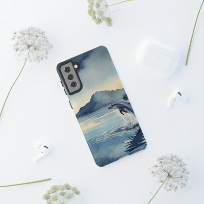 Moonlit Dolphin Watercolor Samsung Galaxy Case - BOGO Cases