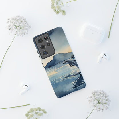 Moonlit Dolphin Watercolor Samsung Galaxy Case - BOGO Cases