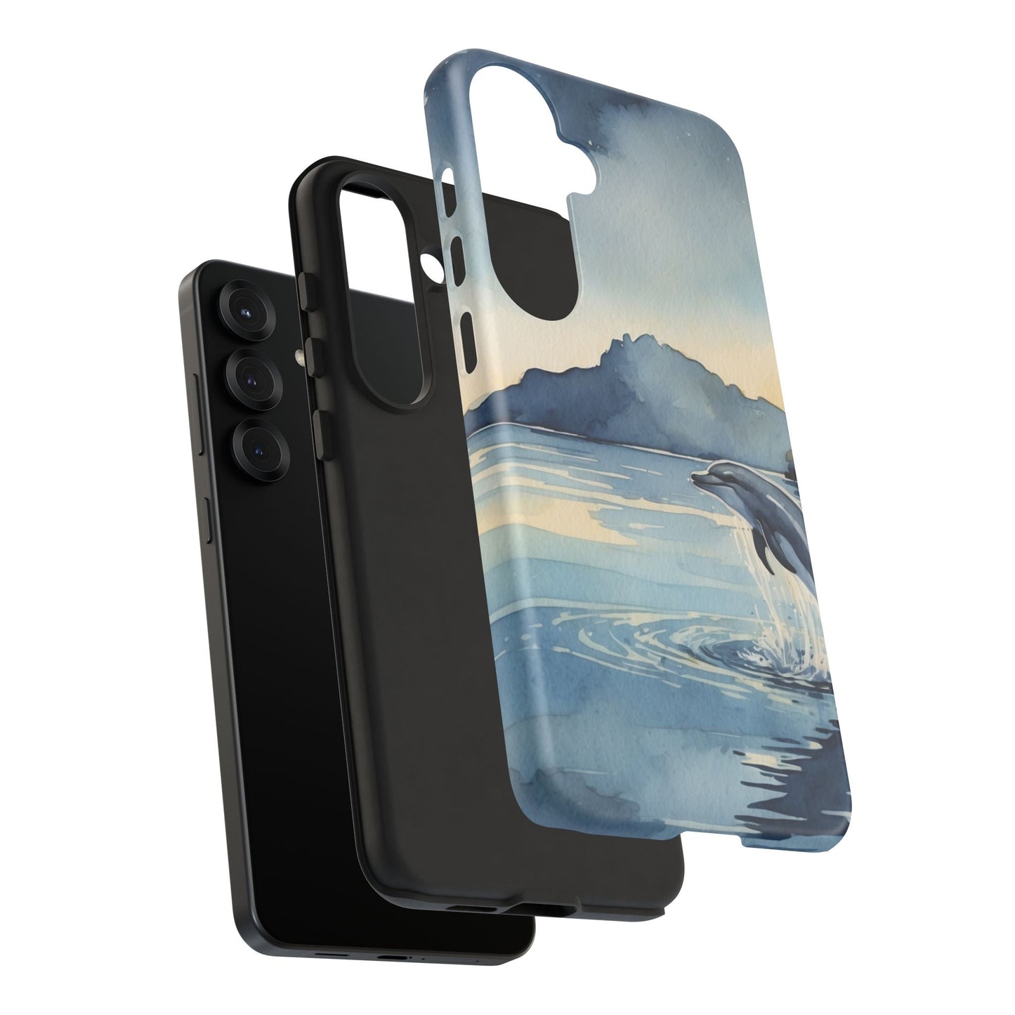 Moonlit Dolphin Watercolor Samsung Galaxy Case - BOGO Cases