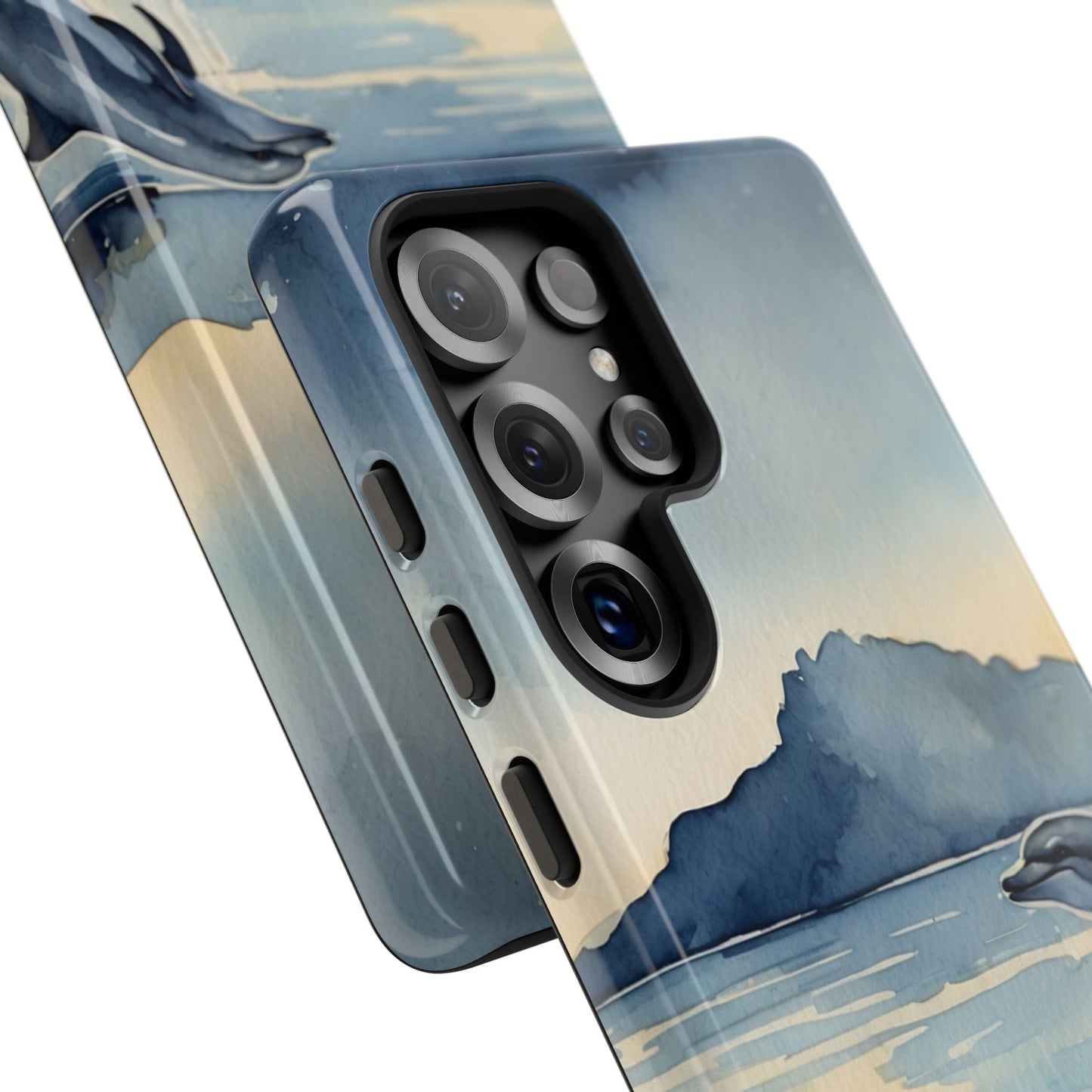Moonlit Dolphin Watercolor Samsung Galaxy Case - BOGO Cases