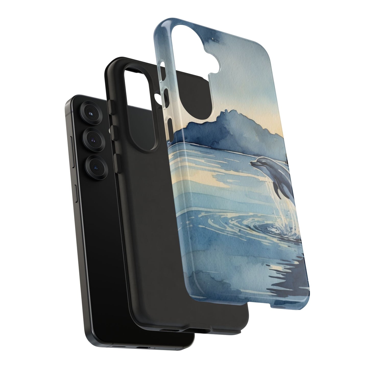 Moonlit Dolphin Watercolor Samsung Galaxy Case - BOGO Cases