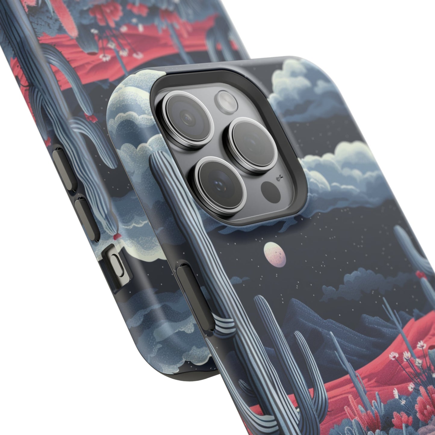 Moonlit Saguaro MagSafe Case – Enigmatic Desert Night for iPhone 15, 14, and 13 Series - BOGO Cases