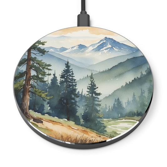 Mountain Serenity Wireless Charger – Qi Compatible, Nature - Inspired Design - BOGO Cases