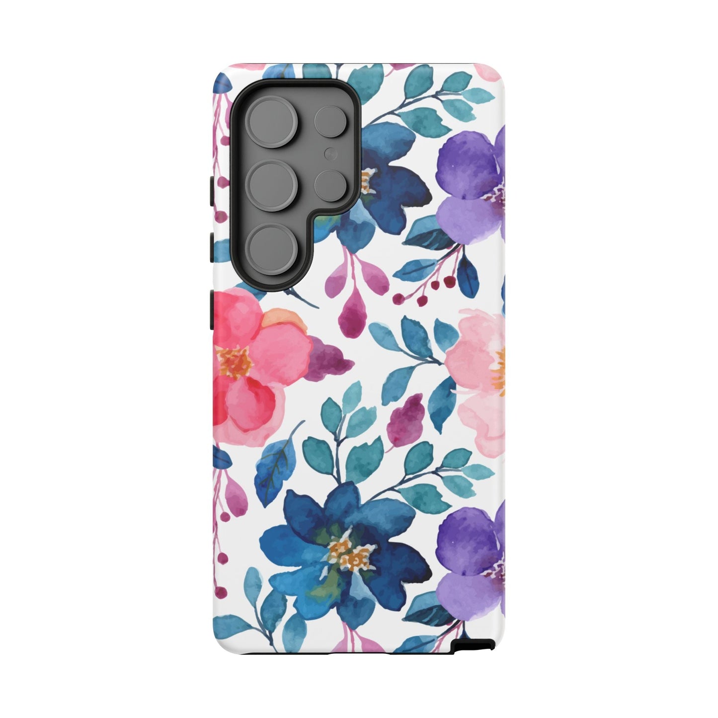 Mystic Bloom – Samsung Galaxy Case with Blue & Pink Watercolor Florals - BOGO Cases