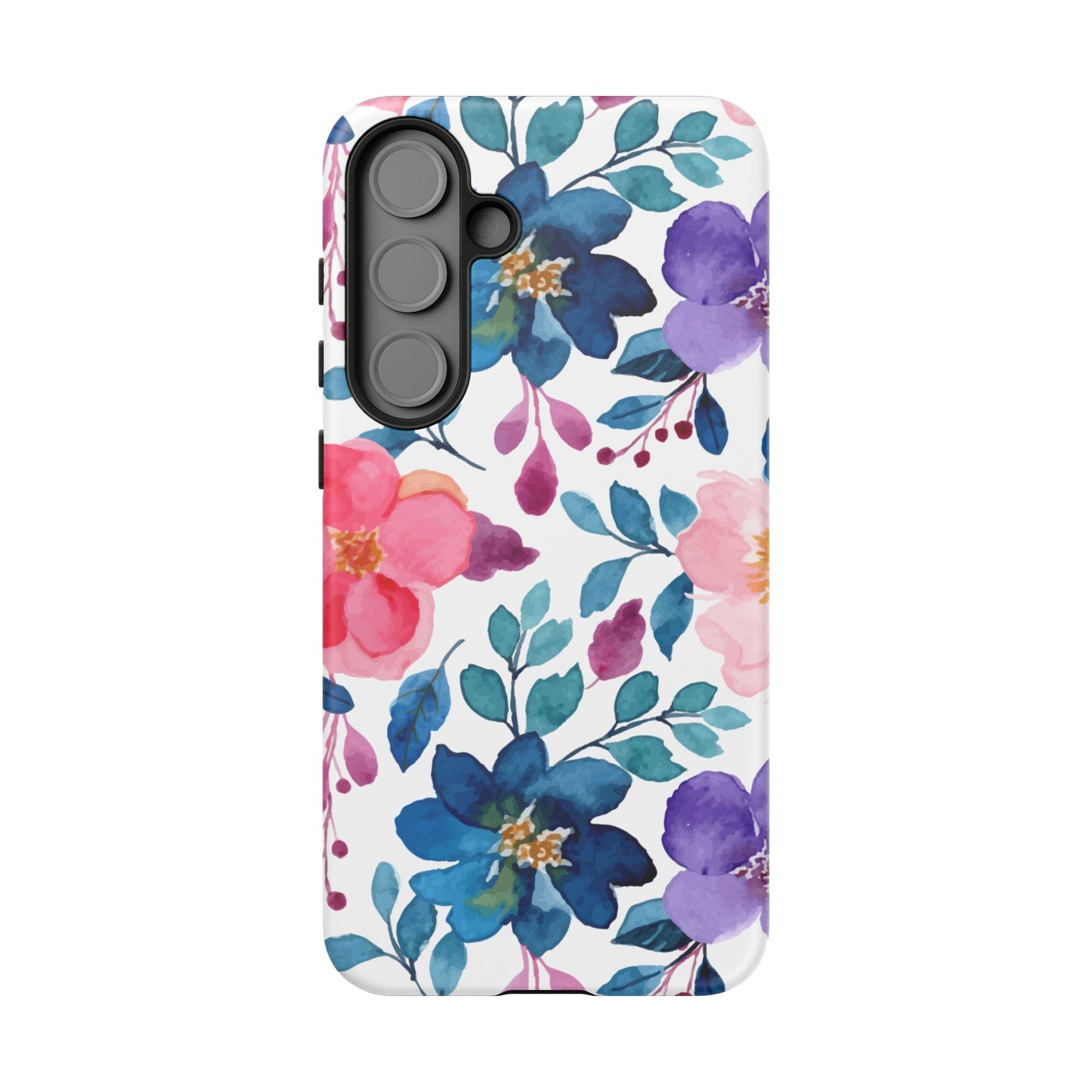 Mystic Bloom – Samsung Galaxy Case with Blue & Pink Watercolor Florals - BOGO Cases