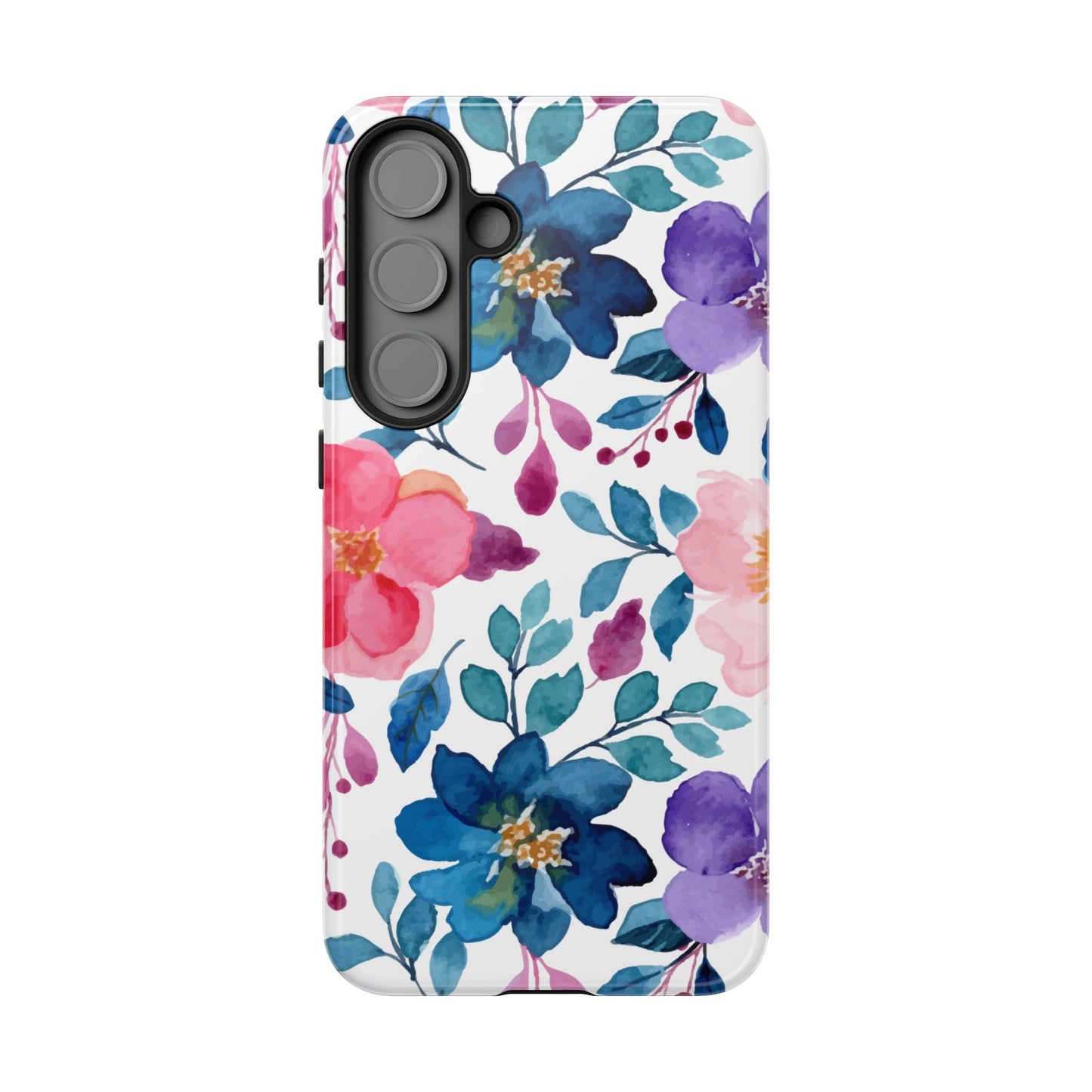 Mystic Bloom – Samsung Galaxy Case with Blue & Pink Watercolor Florals - BOGO Cases