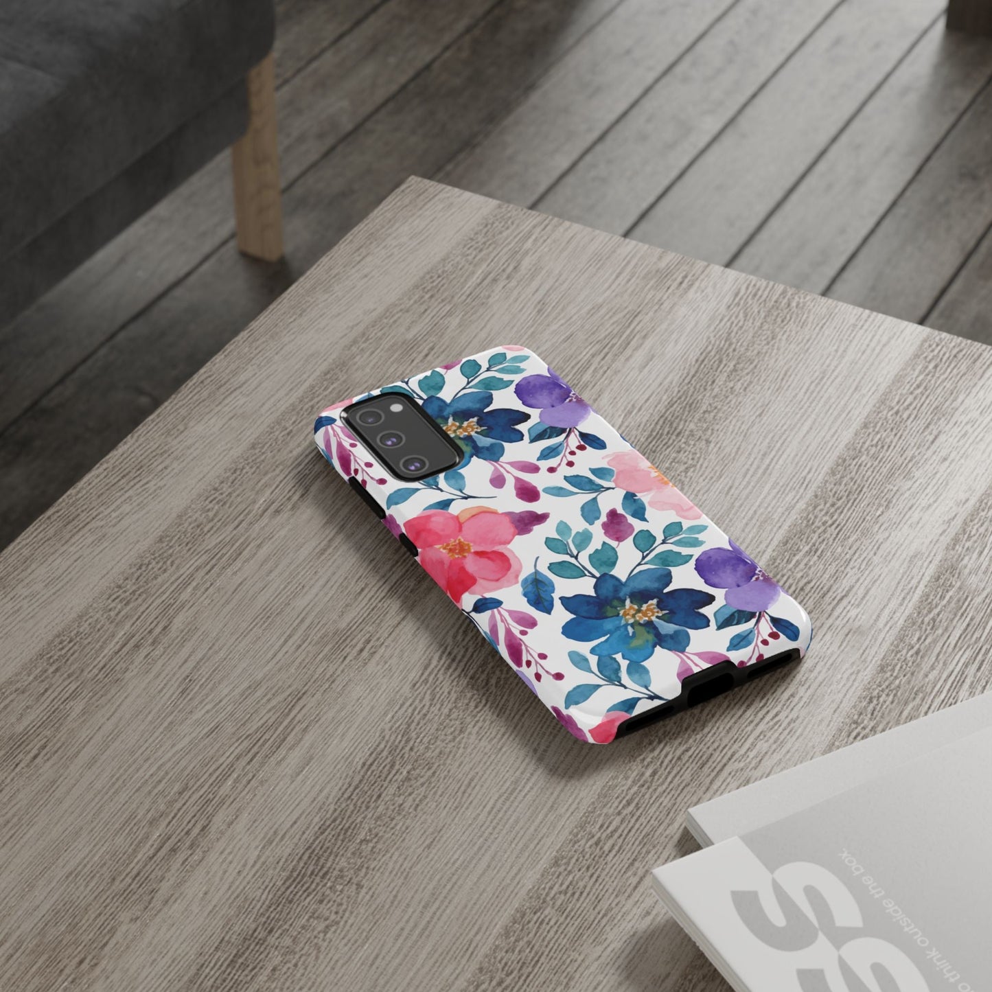 Mystic Bloom – Samsung Galaxy Case with Blue & Pink Watercolor Florals - BOGO Cases