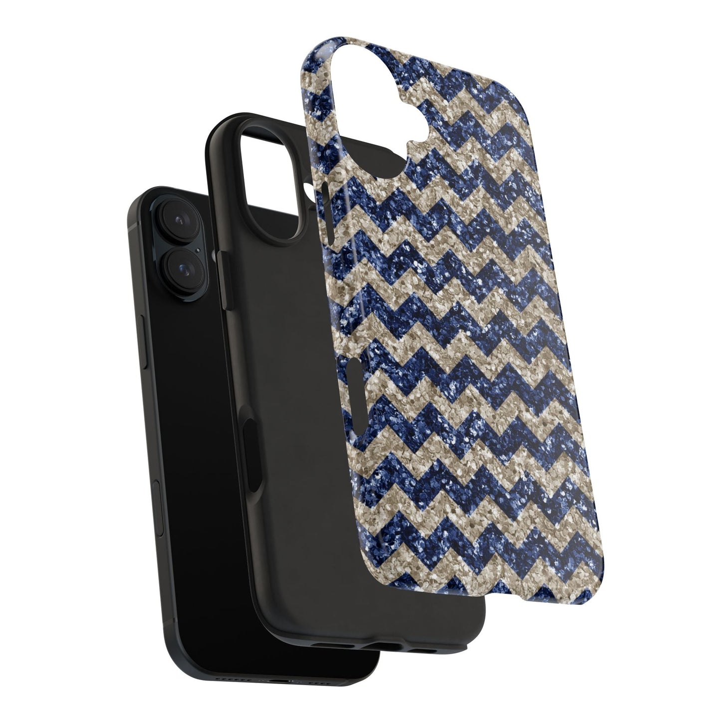 Navy Glitter Chevron – iPhone Series Case - BOGO Cases