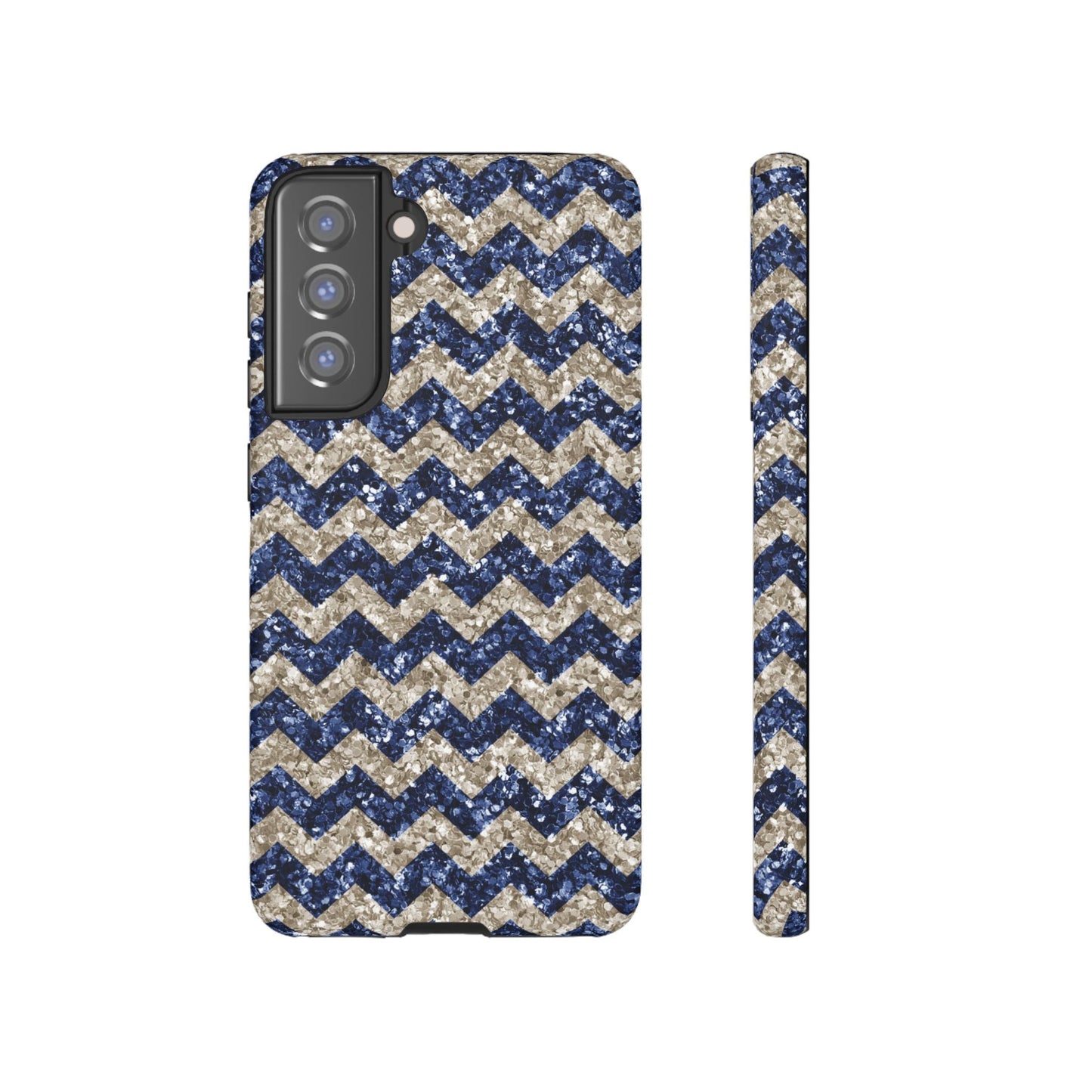 Navy Glitter Chevron – Samsung Galaxy Case - BOGO Cases
