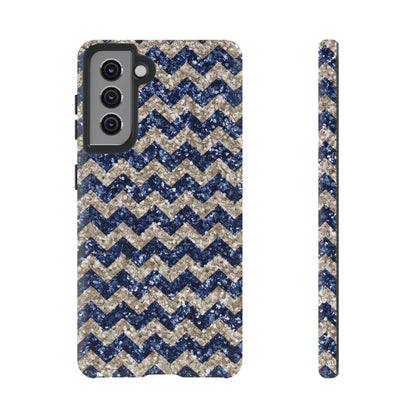 Navy Glitter Chevron – Samsung Galaxy Case - BOGO Cases