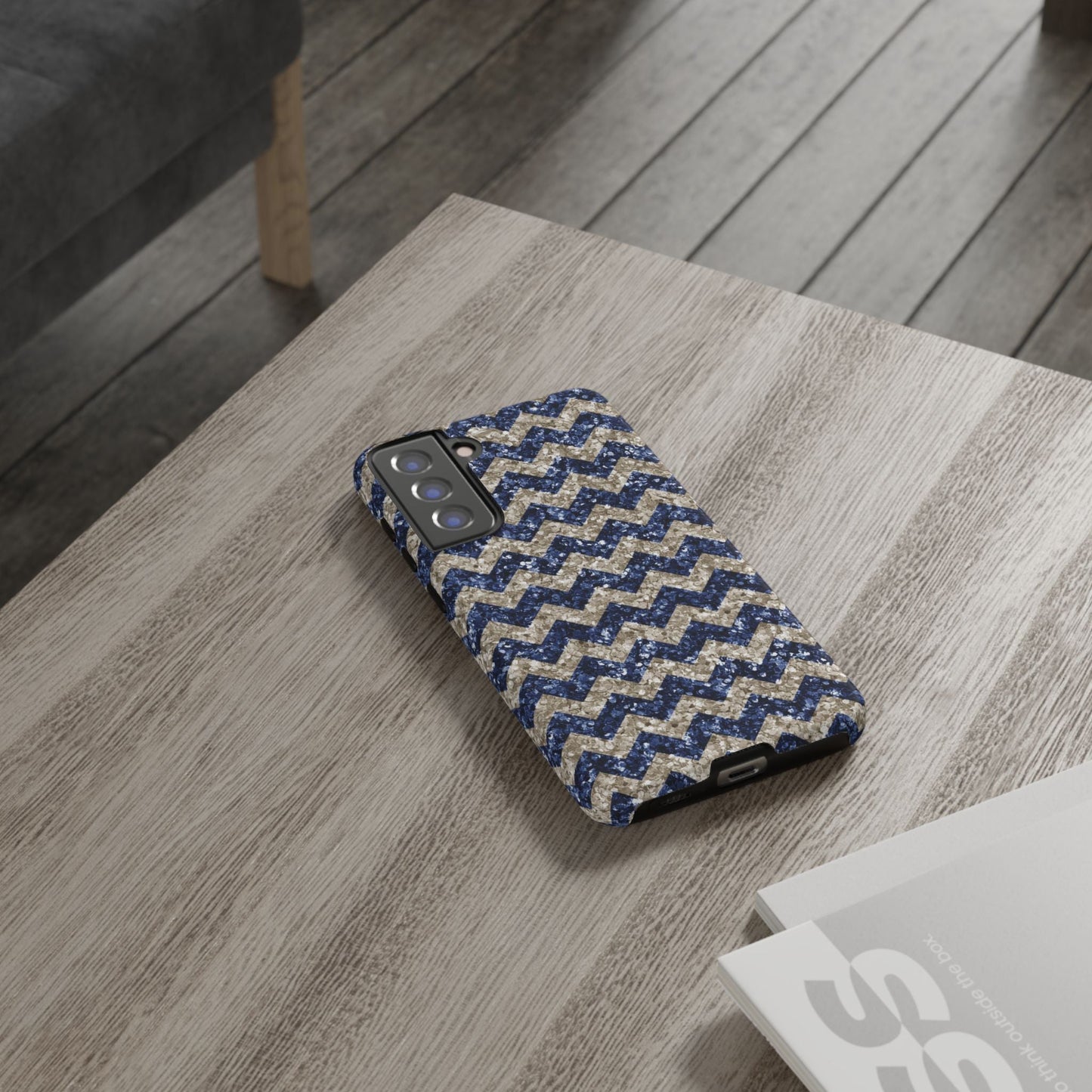 Navy Glitter Chevron – Samsung Galaxy Case - BOGO Cases