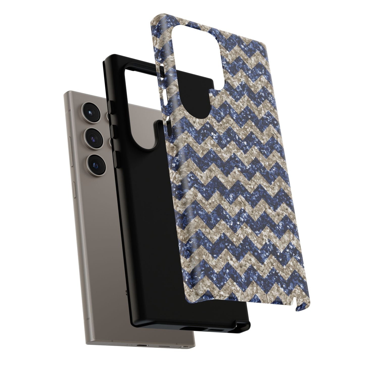Navy Glitter Chevron – Samsung Galaxy Case - BOGO Cases