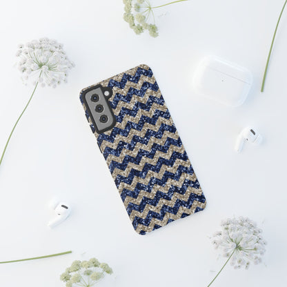 Navy Glitter Chevron – Samsung Galaxy Case - BOGO Cases