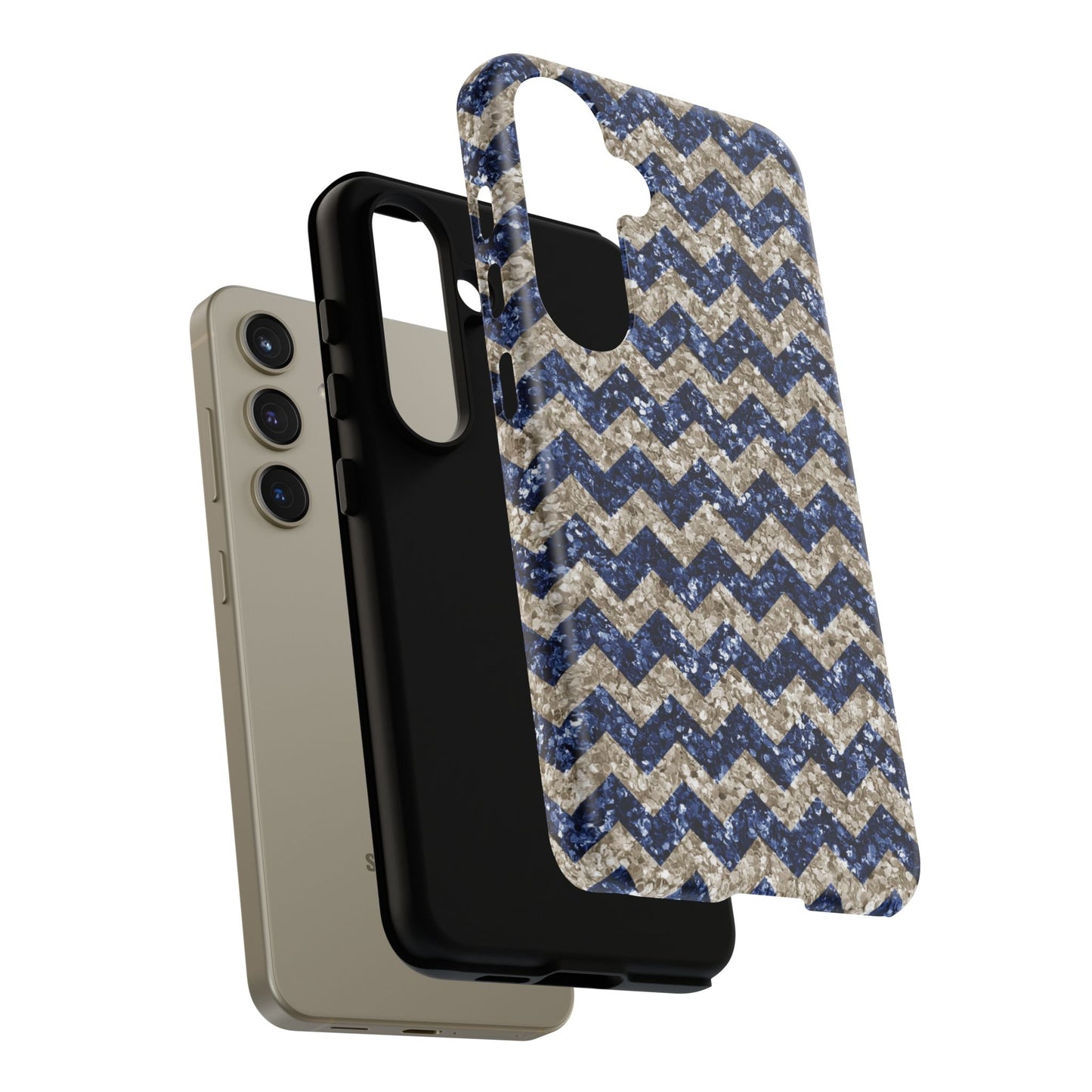 Navy Glitter Chevron – Samsung Galaxy Case - BOGO Cases
