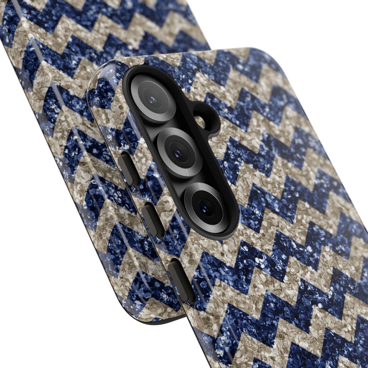 Navy Glitter Chevron – Samsung Galaxy Case - BOGO Cases
