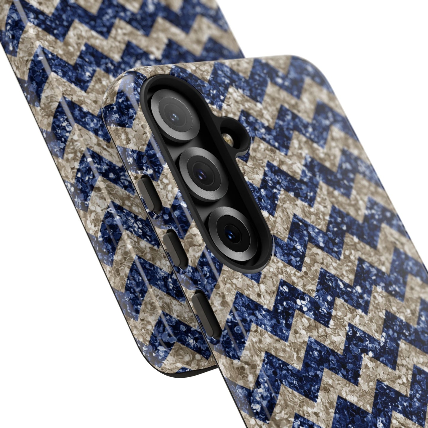 Navy Glitter Chevron – Samsung Galaxy Case - BOGO Cases