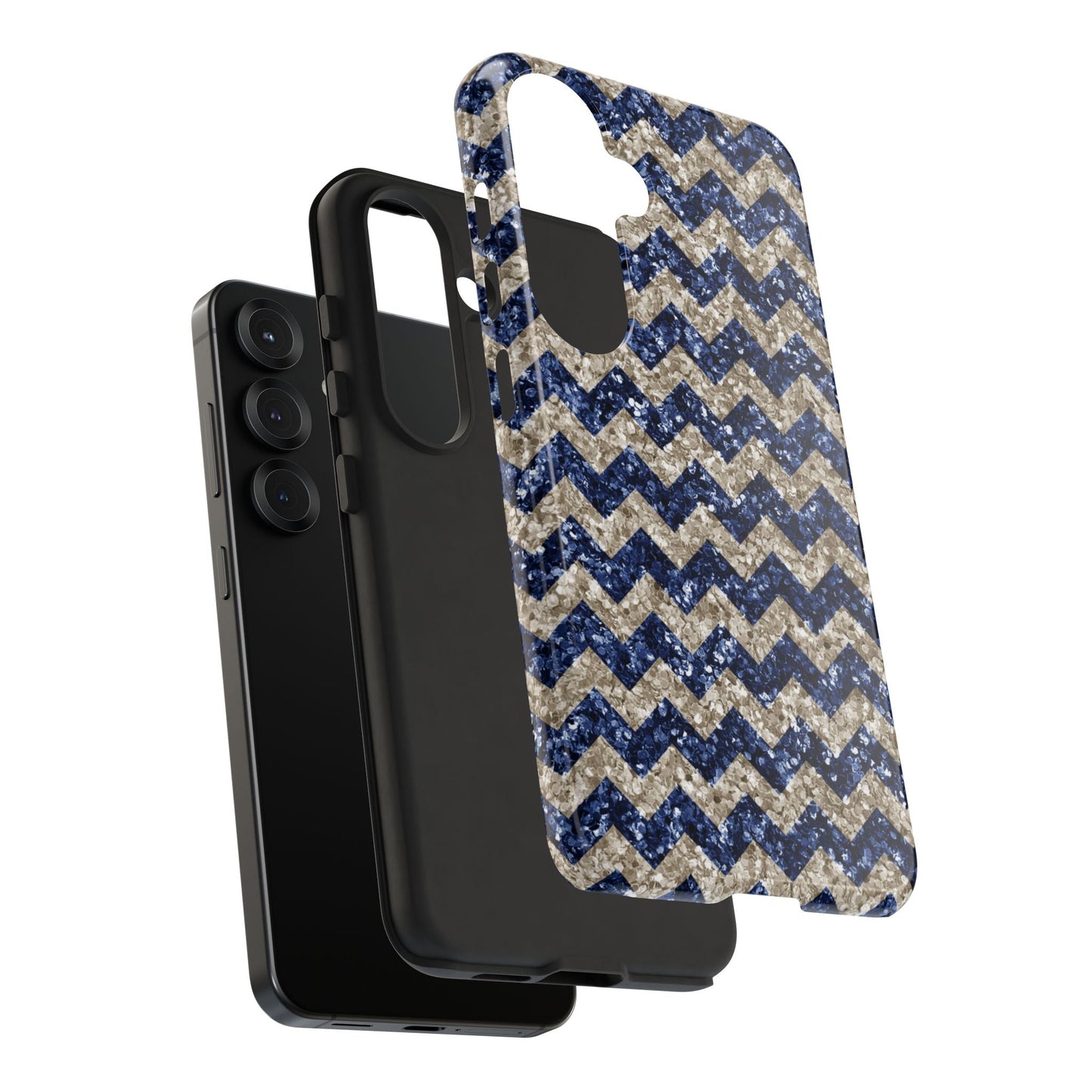 Navy Glitter Chevron – Samsung Galaxy Case - BOGO Cases