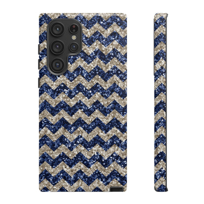 Navy Glitter Chevron – Samsung Galaxy Case - BOGO Cases