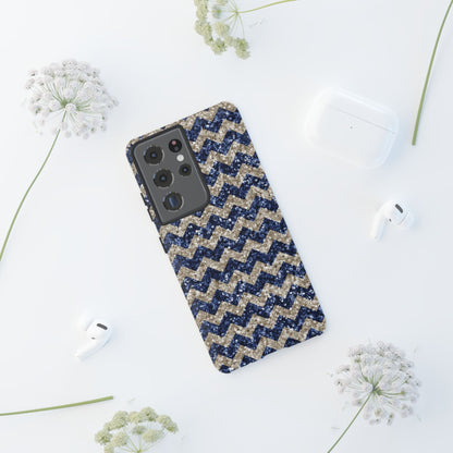 Navy Glitter Chevron – Samsung Galaxy Case - BOGO Cases