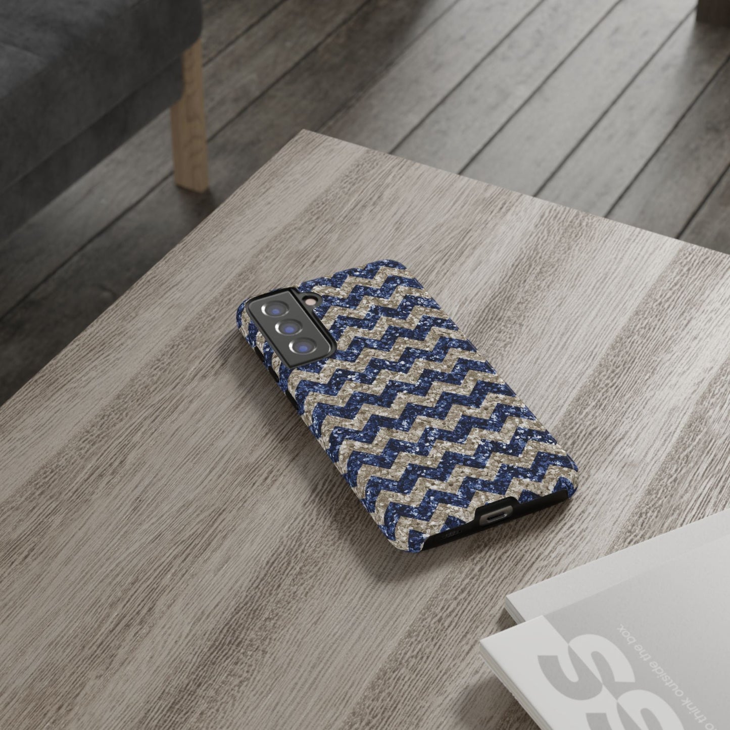 Navy Glitter Chevron – Samsung Galaxy Case - BOGO Cases