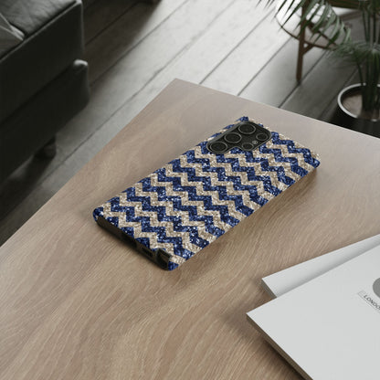 Navy Glitter Chevron – Samsung Galaxy Case - BOGO Cases