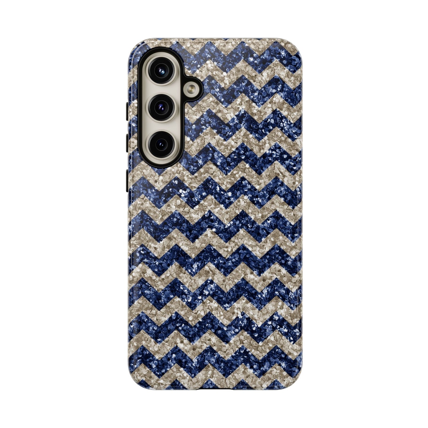 Navy Glitter Chevron – Samsung Galaxy Case - BOGO Cases