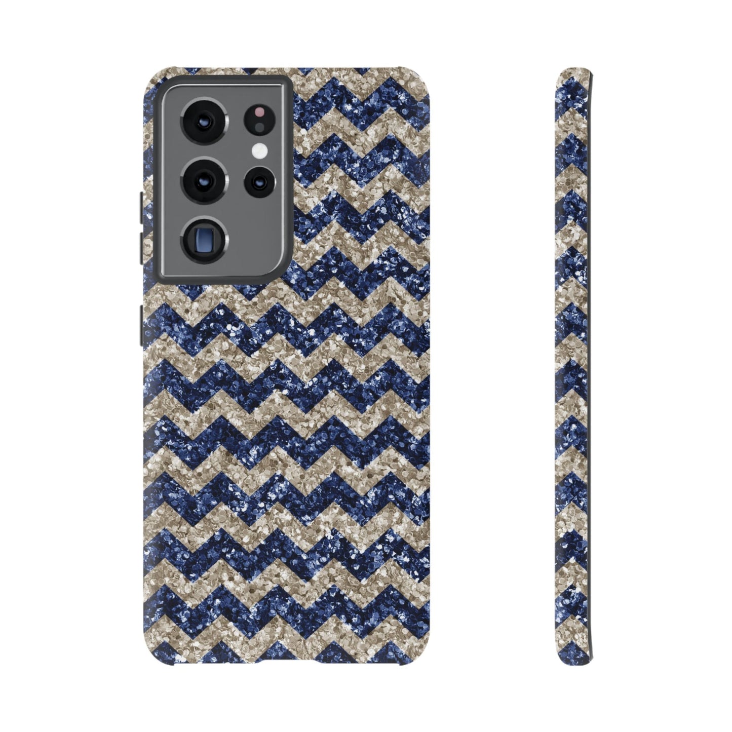 Navy Glitter Chevron – Samsung Galaxy Case - BOGO Cases