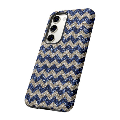 Navy Glitter Chevron – Samsung Galaxy Case - BOGO Cases