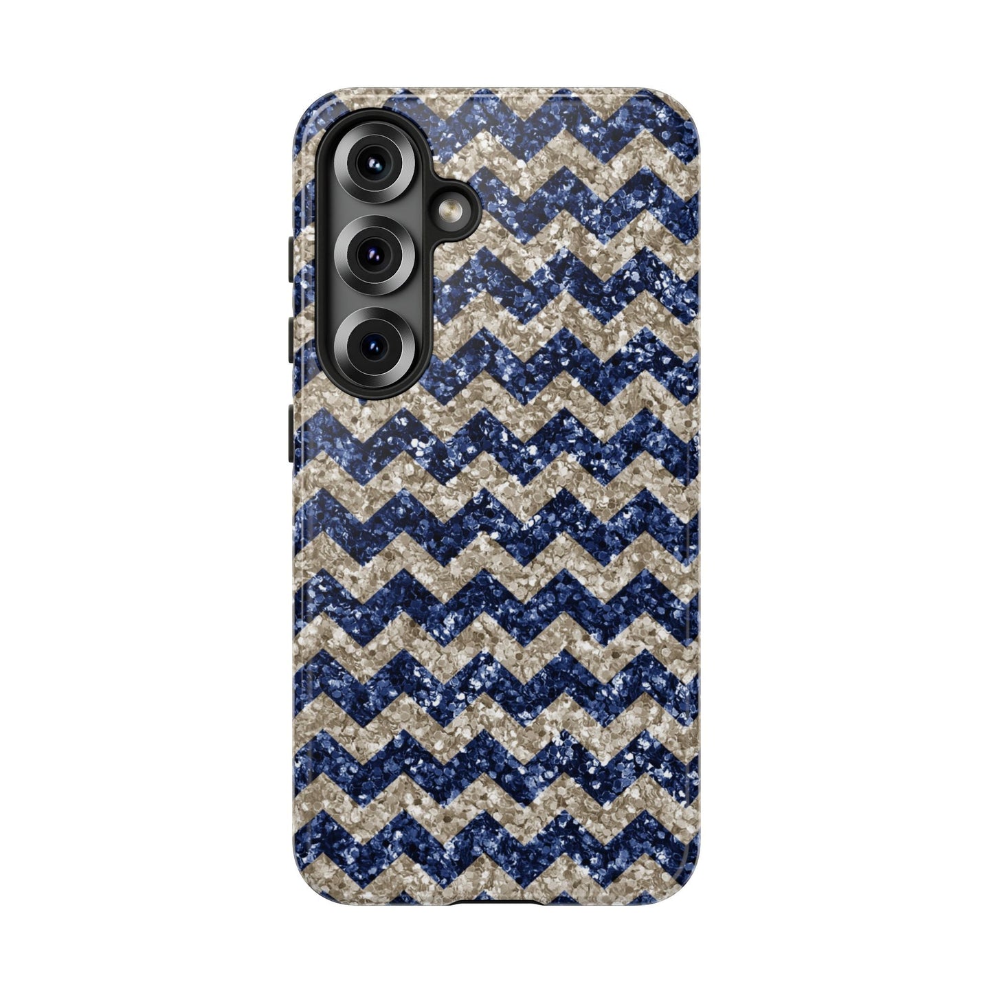 Navy Glitter Chevron – Samsung Galaxy Case - BOGO Cases