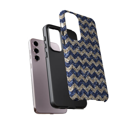 Navy Glitter Chevron – Samsung Galaxy Case - BOGO Cases