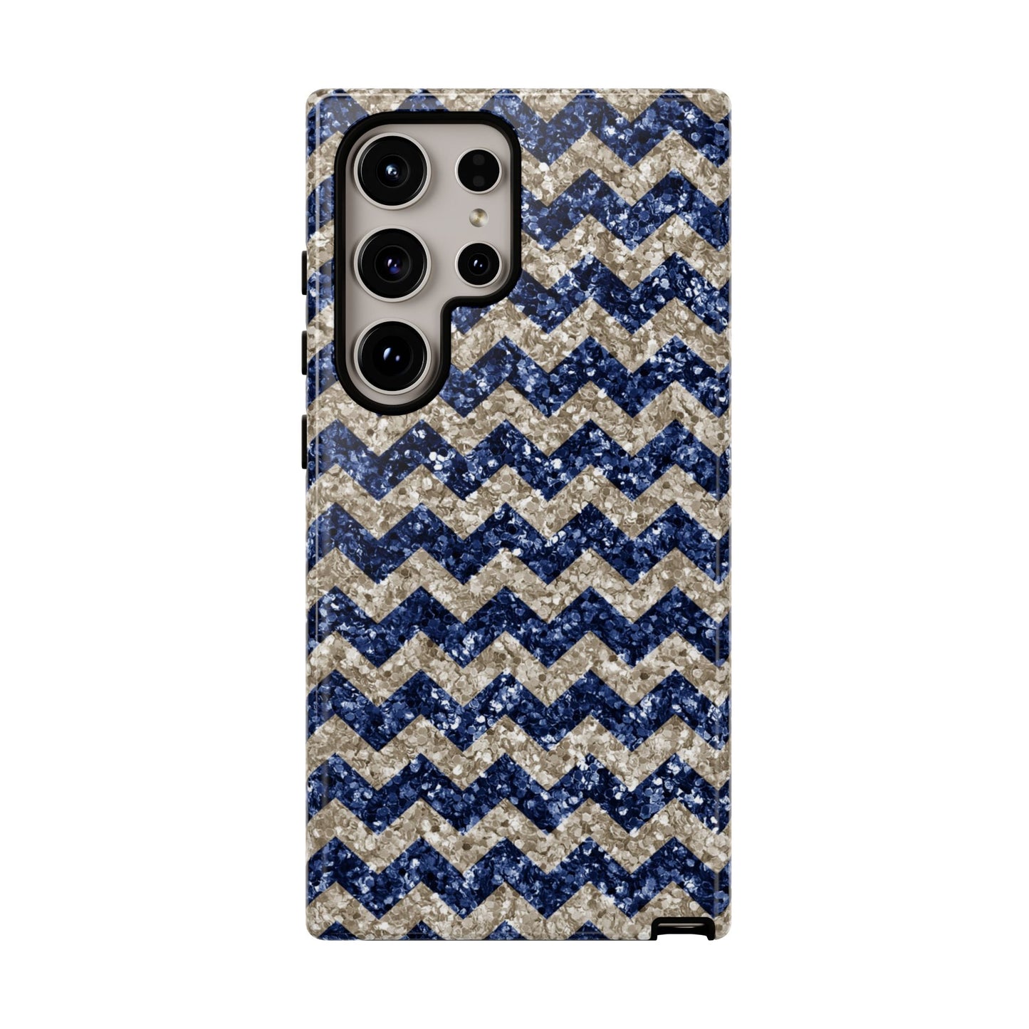 Navy Glitter Chevron – Samsung Galaxy Case - BOGO Cases