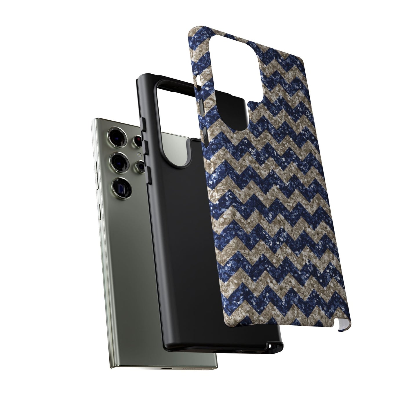 Navy Glitter Chevron – Samsung Galaxy Case - BOGO Cases