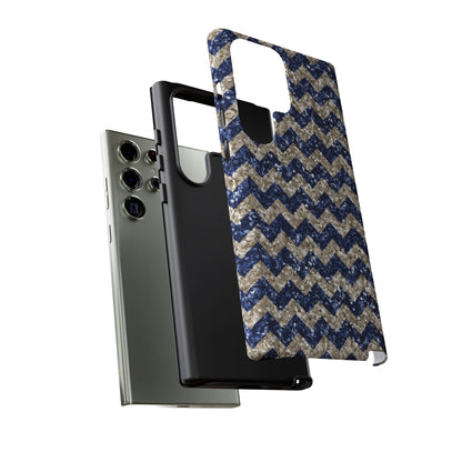 Navy Glitter Chevron – Samsung Galaxy Case - BOGO Cases