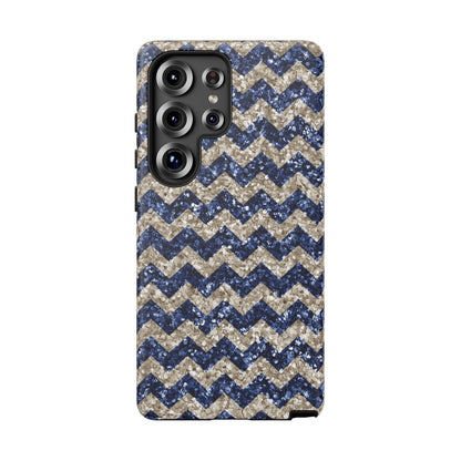 Navy Glitter Chevron – Samsung Galaxy Case - BOGO Cases
