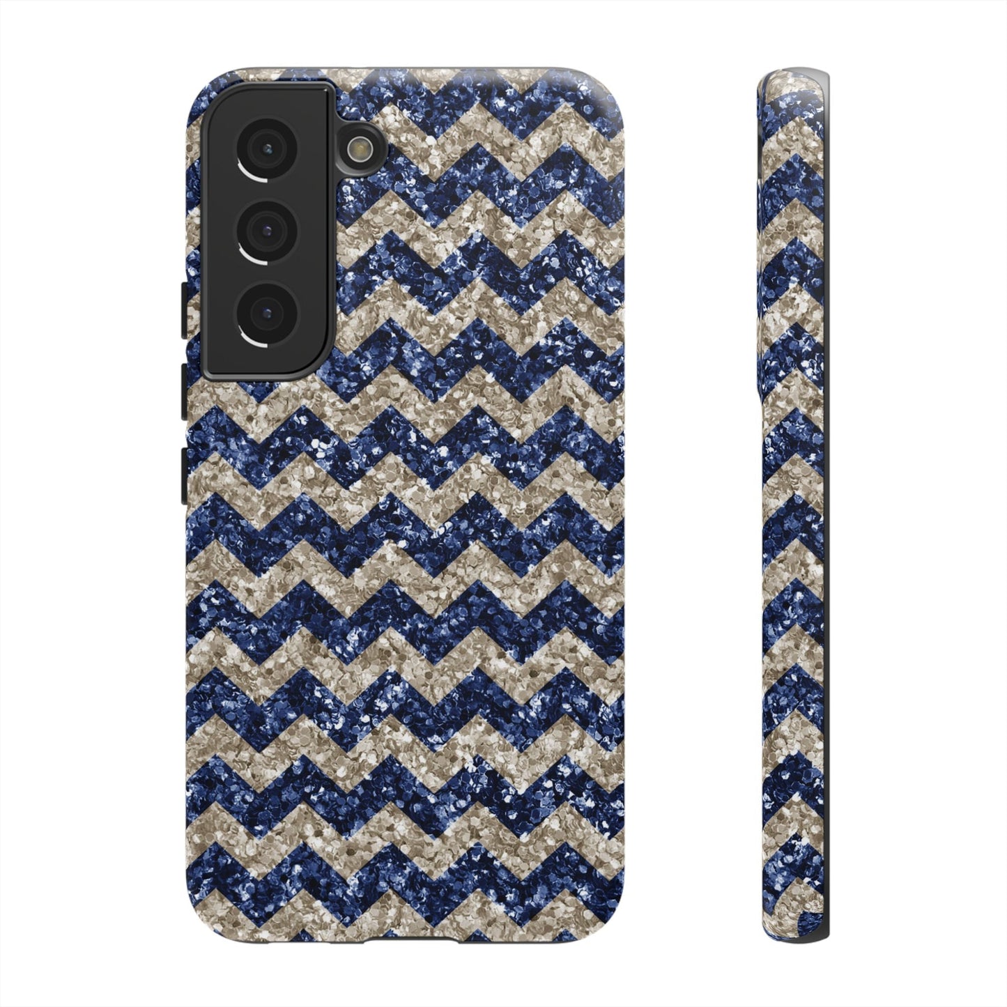 Navy Glitter Chevron – Samsung Galaxy Case - BOGO Cases