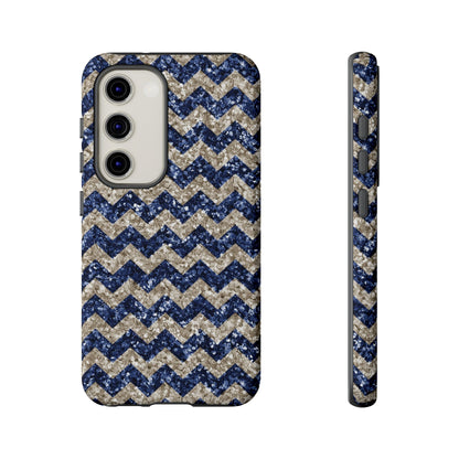 Navy Glitter Chevron – Samsung Galaxy Case - BOGO Cases