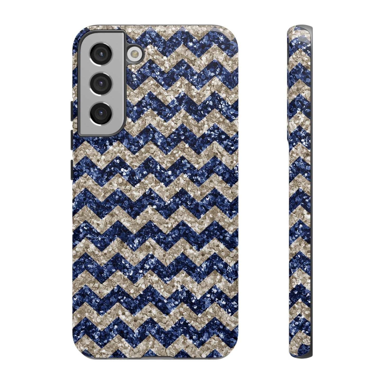 Navy Glitter Chevron – Samsung Galaxy Case - BOGO Cases